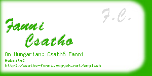 fanni csatho business card
